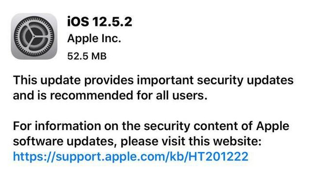 宁洱苹果手机维修分享iOS12.5.2发布，建议所有老苹果用户安装 